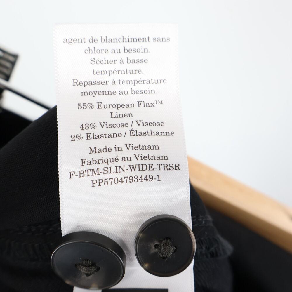 NWT Everlane The Wide-Leg High-Rise Trouser Pant In Stretch Linen Black Size 12 - Picture 10 of 11